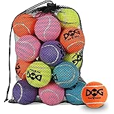 INSUM Squeaky Tennis Balls for Dogs, 2.5 Inch, 20 Pack Squeaky Dog Balls | Built in Squeaker, Durable, SGS Non-Toxic Test, Mini Tennis Balls for Small Breeds, with Mesh Bag