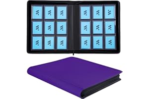 MORABTO Toploader Binder, Holds 324 Top Loaders,9 Pocket Top Loader Binders for 3" x 4" Rigid Cards,Toploader Card Binder for Hard Plastic Top Loaders -Dark Purple