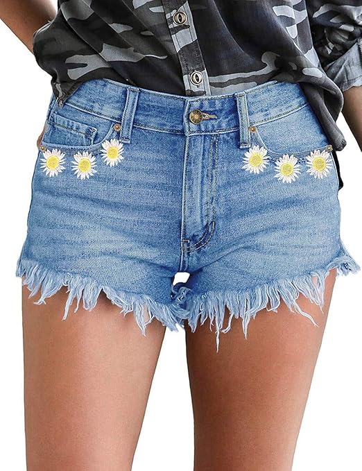raw hem tie waist denim shorts