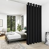 Deconovo Blackout Door Curtains 79 x 106 Inch Thermal Insulated Eyelet Black view 3