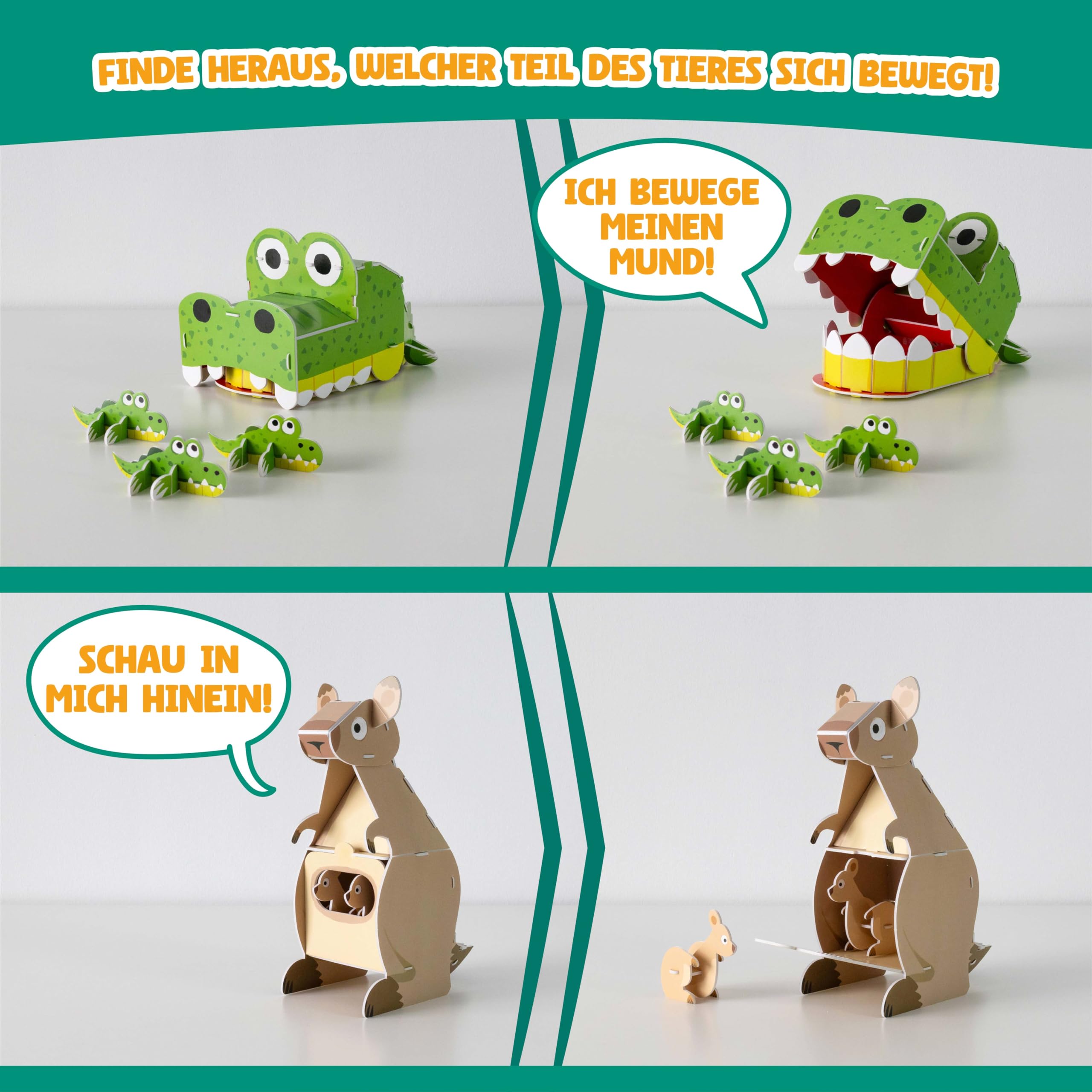 BONNYCO 3D Puzzle Kinder Spielzeug Paket 8. Puzzle 3D Tieren, Lernspielzeug Geschenke für Kinder. Puzzel Spielzeug Jungen Mädchen, Bastelset Geschenke für Jungs 6 7 8 9 10, Geburtstag, Weihnachten 5