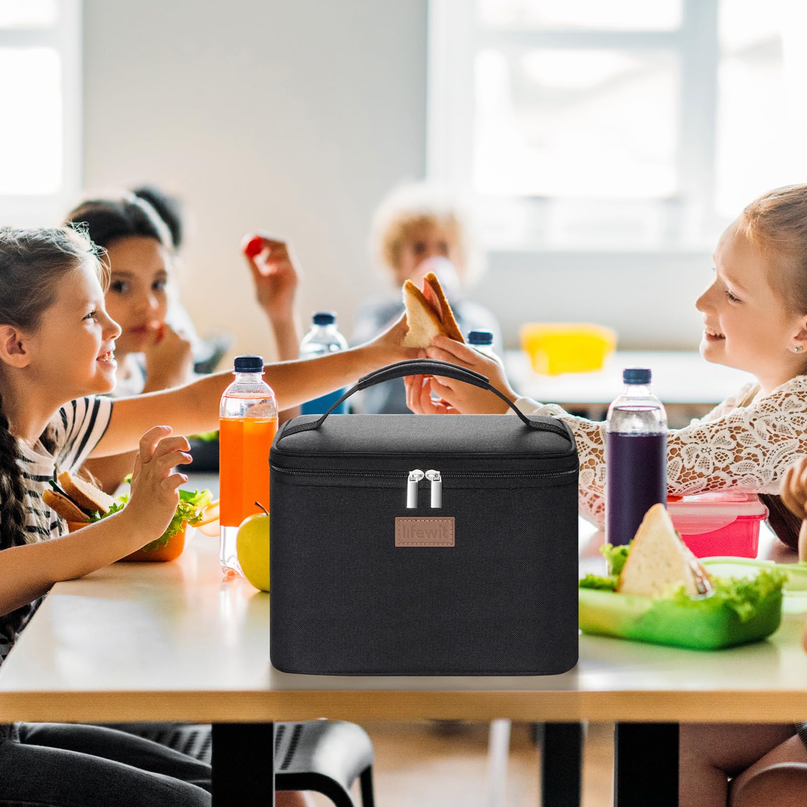 Lifewit Kühltasche Klein Isolierte für Männer Frauen, Faltbar Lunchbox Lunchtasche Isoliertasche Tragbare Kühlbox für Herren Damen für Picknicks Arbeit, Schwarz 9L 8