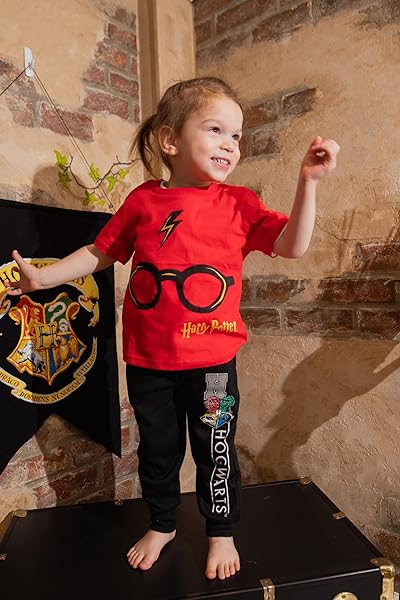 HARRY POTTER HOGWARTS TODDLER BOYS FLEECE 2 PACK PANTS BLACK/GREY 4T