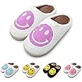 WELLNESSICA Original Smiley Face Slippers for Women - Retro Soft Plush Comfy Happy Face Slippers for Women Indoor and Outdoor - Trendy House Slippers for Woman, Men & Kids