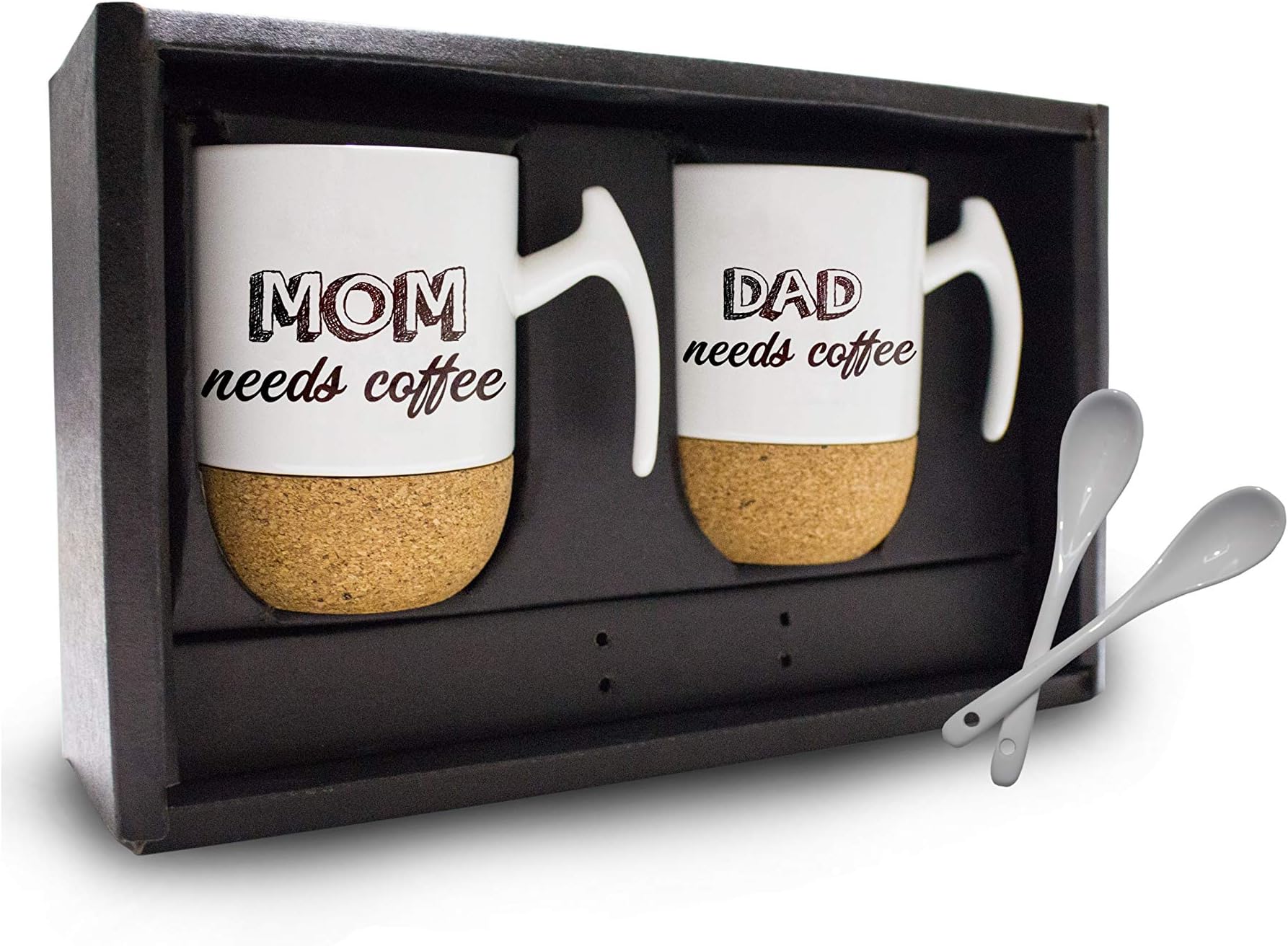 Mr & Mrs Wedding Gift for Bride and Groom Coffee Cups with Cork Base Gift Set, cork, Parents
