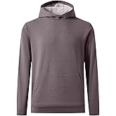 M MAELREG Mens Hoodies Pullover Fleece Warm Lightweight Grid Texture Athletic Golf Hooded Sweatshirt with Kangaroo Pocket