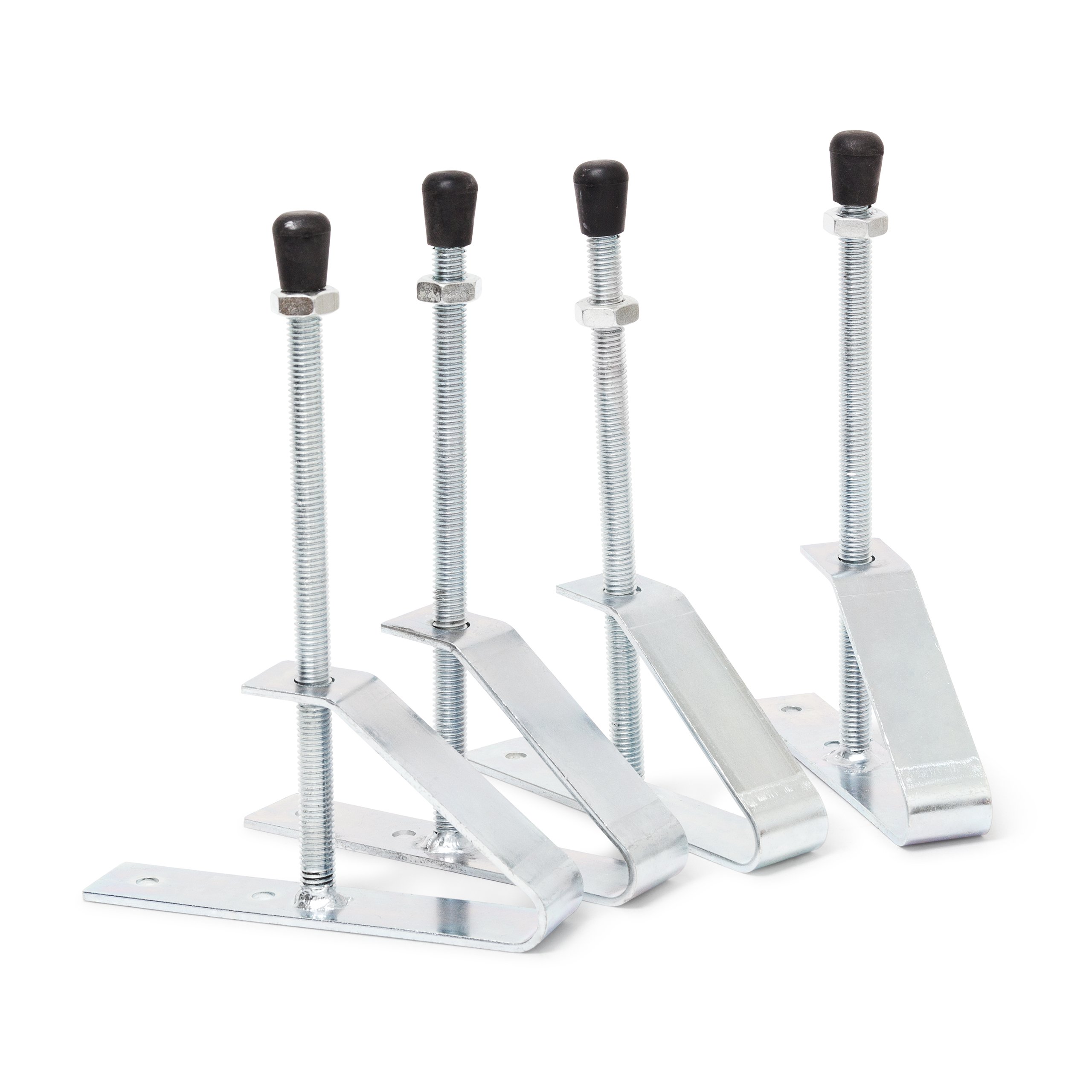 Relaxdays Car Tire Wall Bracket Set of 4 Wheel Holder Rim Rims Wall Hanging for up to 185 Width Rim Protection with Rubber Cap, Silver