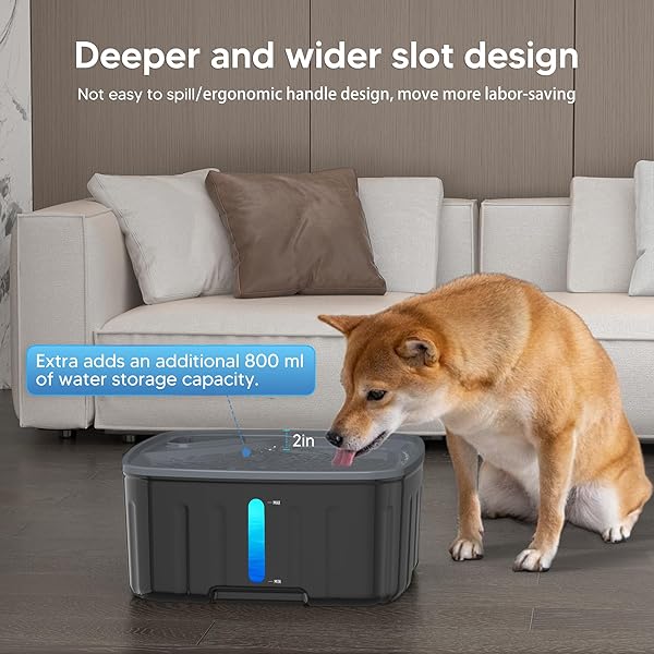 KENIDA DOG WATER FOUNTAIN WIRELESS,2.1GAL/8L LARGE DOG WATER FOUNTAIN BATTERY OPERATED, DOG FOUNTAIN WATER BOWL WITH SENSOR,WIRELESS SMART PUMP,TIMER,BPA-FREE,IDEAL FOR LARGE DOGS,MULTI-PET HOME