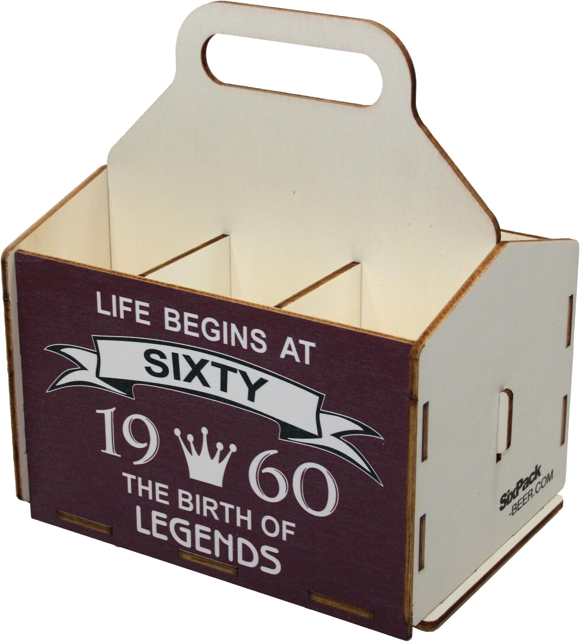 Wooden Beer Carrier, 6 Pack Bottle Carrier, Sixpack Beer Carrier, 60th Birthday, 60 Birthday Gifts, Birthday 60th, 6 Pack Beer Carrier, Beer Trug, Gifts for Men, Birthday Gifts for him