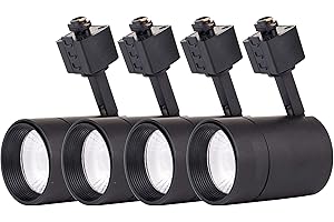 FLSNT 4-Pack LED Track Lighting Heads for 3-Wire-1 H-Type Track, 12W (75W Equiv.) Dimmable 24° Spotlight Track Light, CRI90, 800LM, 4000K Natural White for Wall Art Exhibition Lighting, Black