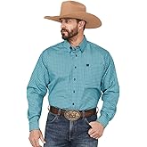 Cinch Mens Turquoise Medallion Print Long Sleeve Button Down Shirt