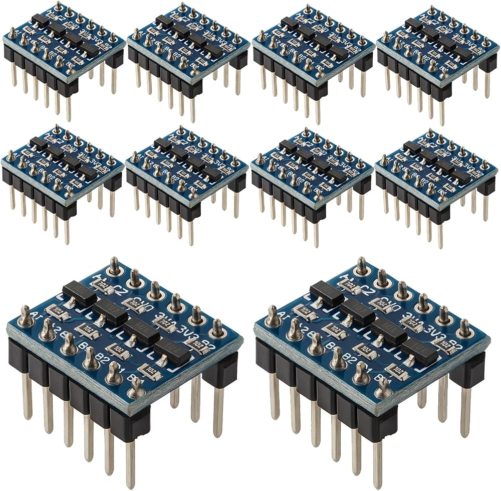 Gebeldet 10x 4 Channel Logic Level Converter 3.3V to 5V Bi-Directional Shifter