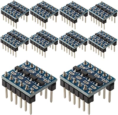 Gebeldet 10x 4 Channel Logic Level Converter 3.3V to 5V Bi-Directional Shifter
