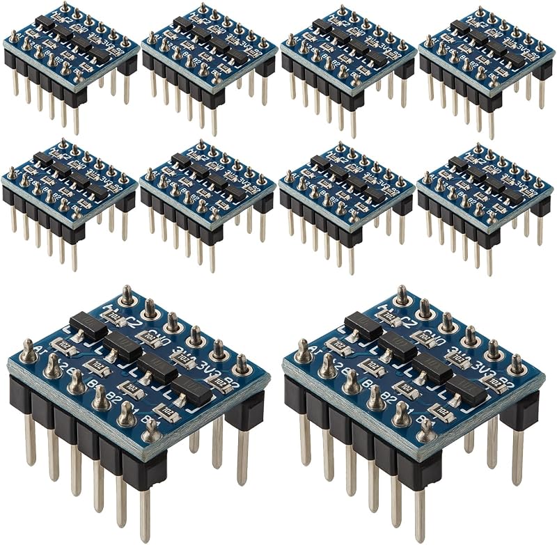 Gebeldet 10x 4 Channel Logic Level Converter 3.3V to 5V Bi-Directional Shifter
