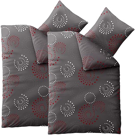 CelinaTex 6000465 Smart Bettwäsche Garnitur 2X 135 x 200 cm 4-Jahreszeiten Bettbezug Set Mikrofaser Reißverschluss Design Mon
