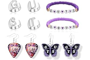 AONKLOT G-U-T-S Earrings Rings Bracelets Set for Women Concert Outfit Accessories World Tour Olivia Merch Shirt Purple Gifts for Fans