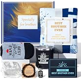 CORNER RUNNER 8 Pcs Birthday Gifts for Brother, Care Package with Blanket and Mug, Adult Men Present from Sister, Brother Gift Box Set