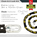 Burg-Wächter 3M Sold Secure Gold U Lock Kit Black 10mm Chain view 2