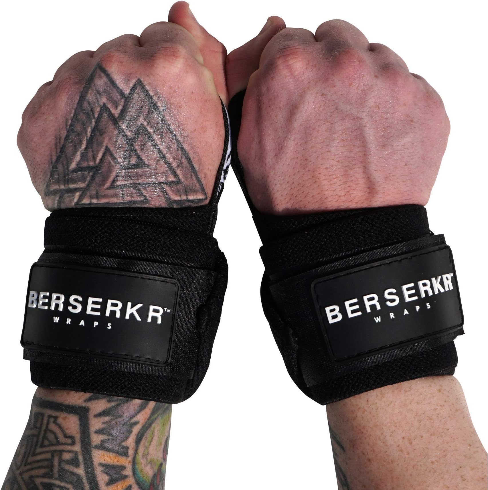 Norse Fitness Berserkr Gym Wrist Support Wraps For Weightlifting, Benching & Crossfit – 18” Compression Hand Wrist-Thumb Support For Men & Women | Wrist Wraps Weightlifting Accessory - Tendonitis Wrap