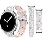 Goton Bling Silicone Band Compatible with Samsung Galaxy Watch 7/6/5/4 FE 40/44mm, 6 Classic 47/43mm, 5 Pro 45mm, 4 Classic 46/42mm, 3 41mm, Active 1&2, 20mm Women Glitter Strap Accessories