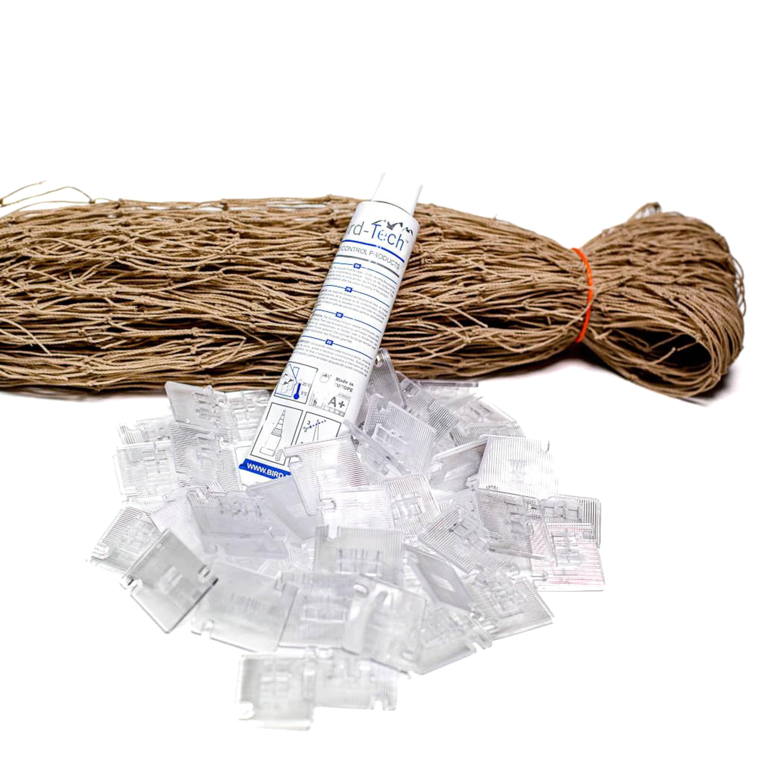 Net Balcony for Cats and Birds, 5x5 m + 50 Fastnet + 1 Tube Silicone 80ml