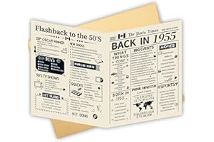 HOMANGA 70th Birthday Card, 70th Birthday Gifts for Men Women, Jumbo 70 Bday Card for Wife Husband Him Her, Back in 1955 Birt