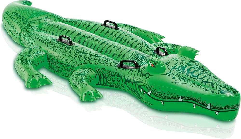 Intex Giant Gator Ride On Inflatable Alligator 198cm 109cm 25cm 3+ 40kg