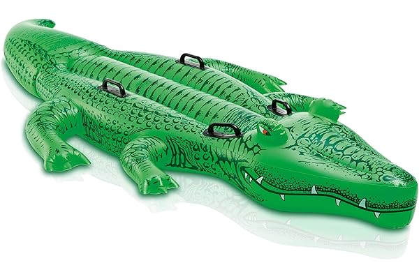 INTEX Giant Gator Inflatable Pool Float: Animal Pool Toy For Kids – 2 Heavy-Duty Handles – 176lb Weight Capacity – 80