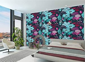 LCGGDB Flower Wall Stickers Murals,Fantasy Garden Blossoms Paperhanging Wallpaper for Office Livingroom Girls Bedroom Family Wall Decals-118x83 Inch
