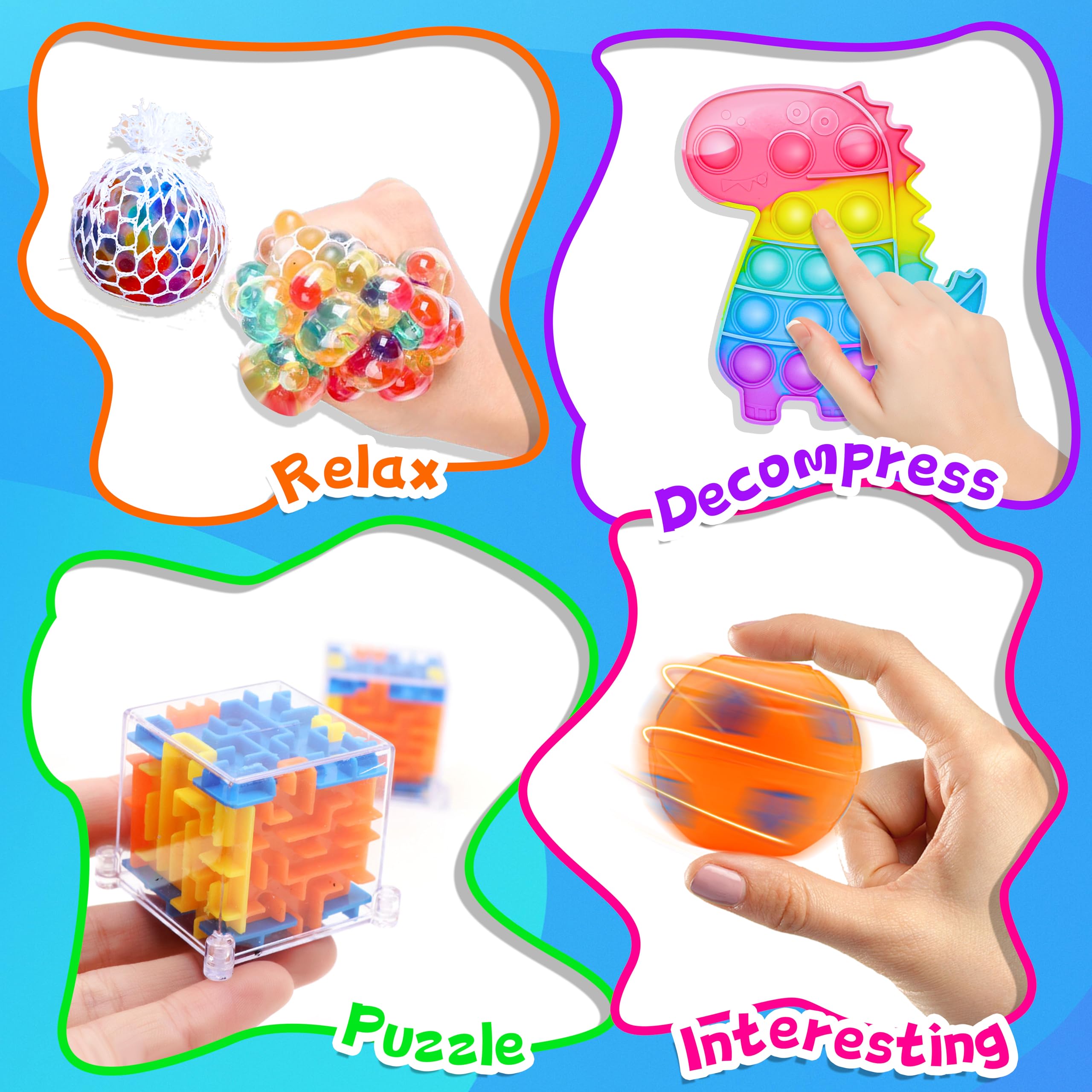 1000pcs Party Favors Goodie Bags for Kids, Fidget Toys Pack, Stocking Pinata Stuffers, Birthday Gifts, Classroom Prize, Treasure Box, Carnival Prizes, Easter Eggs Fillers