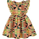 KONIGHT Toddler Baby Girl Dress African Clothes Girls Dashiki Ankara Dresses Kids African Clothing