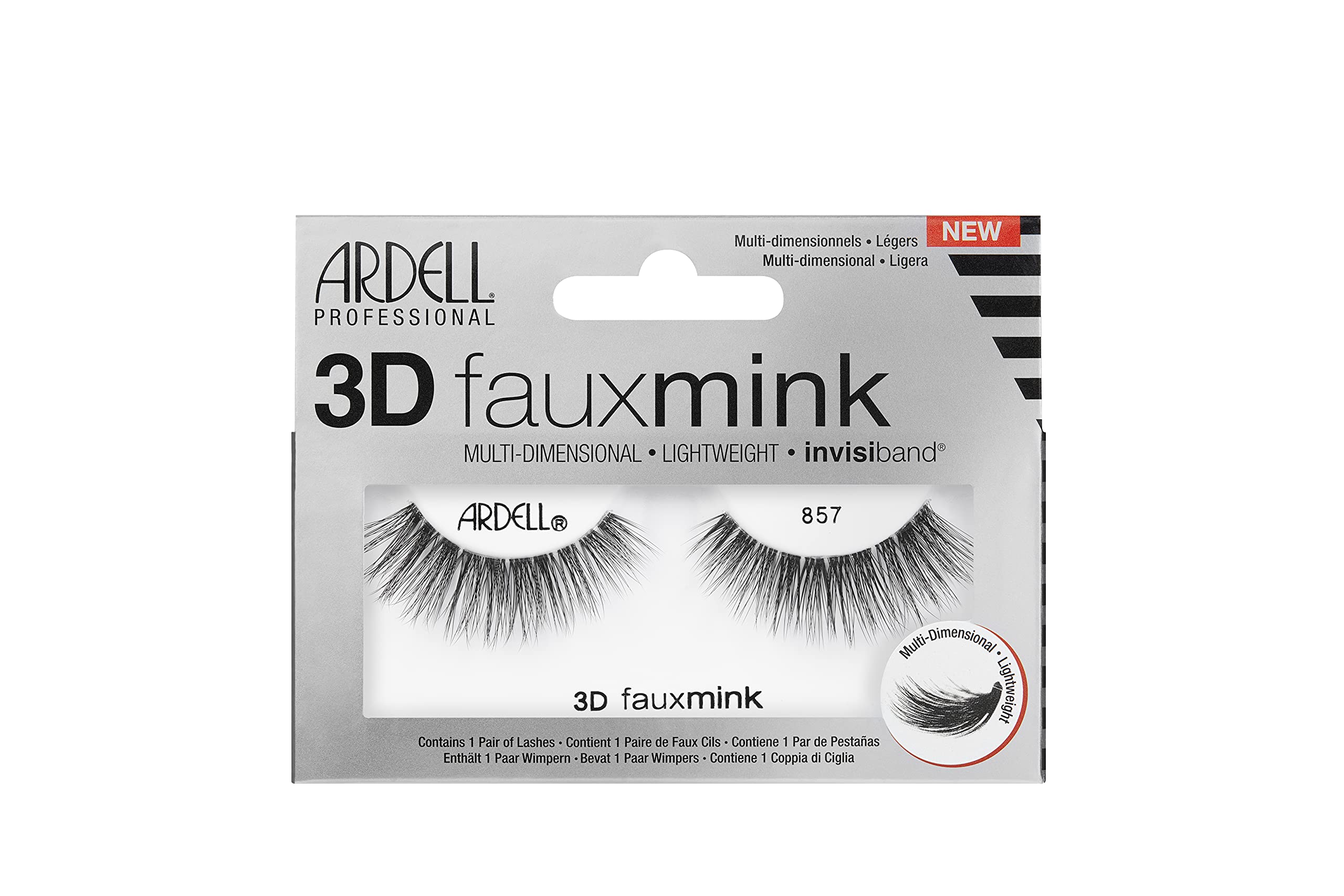 Ardell False Eyelashes 3D Faux Mink 857, 4 pairs