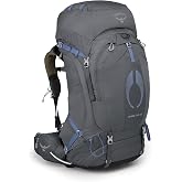 Osprey Aura AG 65L Women's Backpacking Backpack, Gray WXS-S | hiking pack, camping gear, overnight trail pack, Gray color, WXS-S size