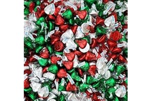 ONE CANDY WAY Christmas Milk Chocolate Kisses, 2 lb Bulk Bag – Red, Green & Silver Foil Wrapped Holiday Candy – Perfect for Stocking Stuffers, Gift Bags, Candy Dishes & Parties