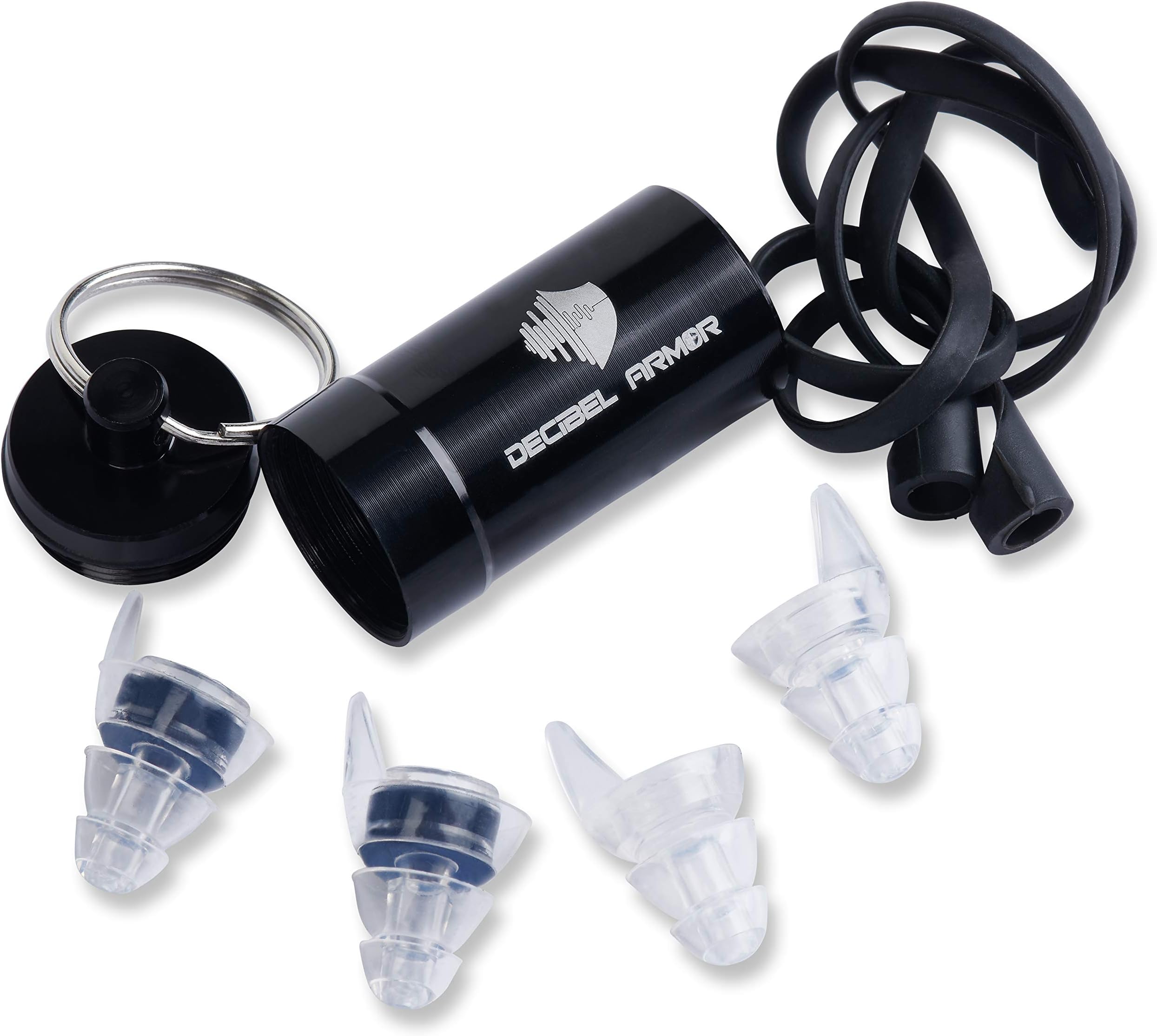 Decibel Armor Concert Earplugs - High Fidelity Ear Plugs for Noise Reduction - Best for Sound Blocking and Hearing Protection - Ear Plugs For Musicians, Motorcycle - Includes Neck Cord and Travel Case