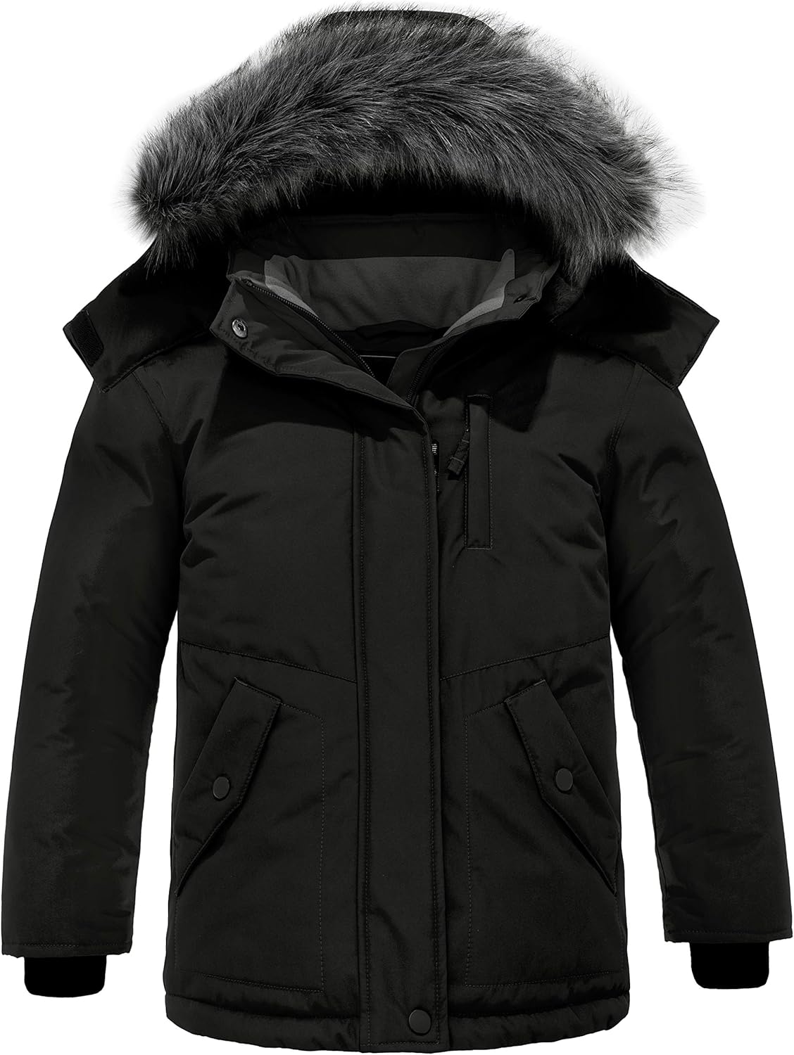 ZSHOW Girls' Water Resistant Winter Coat Soft Fleece Lined Cotton Padded Puffer Jacket: Clothing