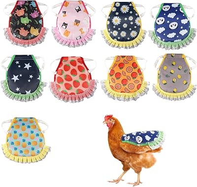 NQEUEPN 9pcs Chicken Saddle Hen Apron Waterproof Printed Poultry Back Feather
