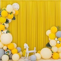 30ft x 10ft Wrinkle Free Yellow Backdrop Curtains