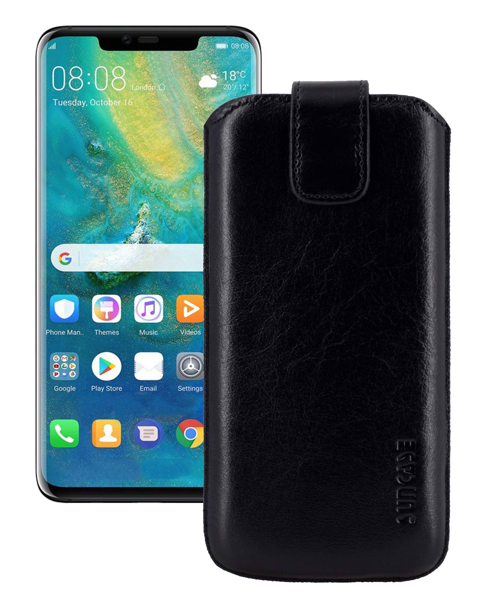 Suncase Mobile Phone Case for Huawei Mate 20 Pro with Additional Case / Shell / Bumper / Silicone with Pull-Up Tab Function / Leather Protective Case / TPU