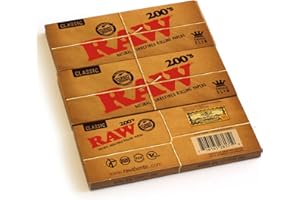 RAW Classic 200 King Size SLIM unrefined rolling paper - 3 packs - 600 papers