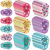Panelee 60 Pcs Adhesive Eye Patches for Kids Light Blocking Cute Girls Designs Cotton Adhesive Bandages for Girls Toddler, 6 