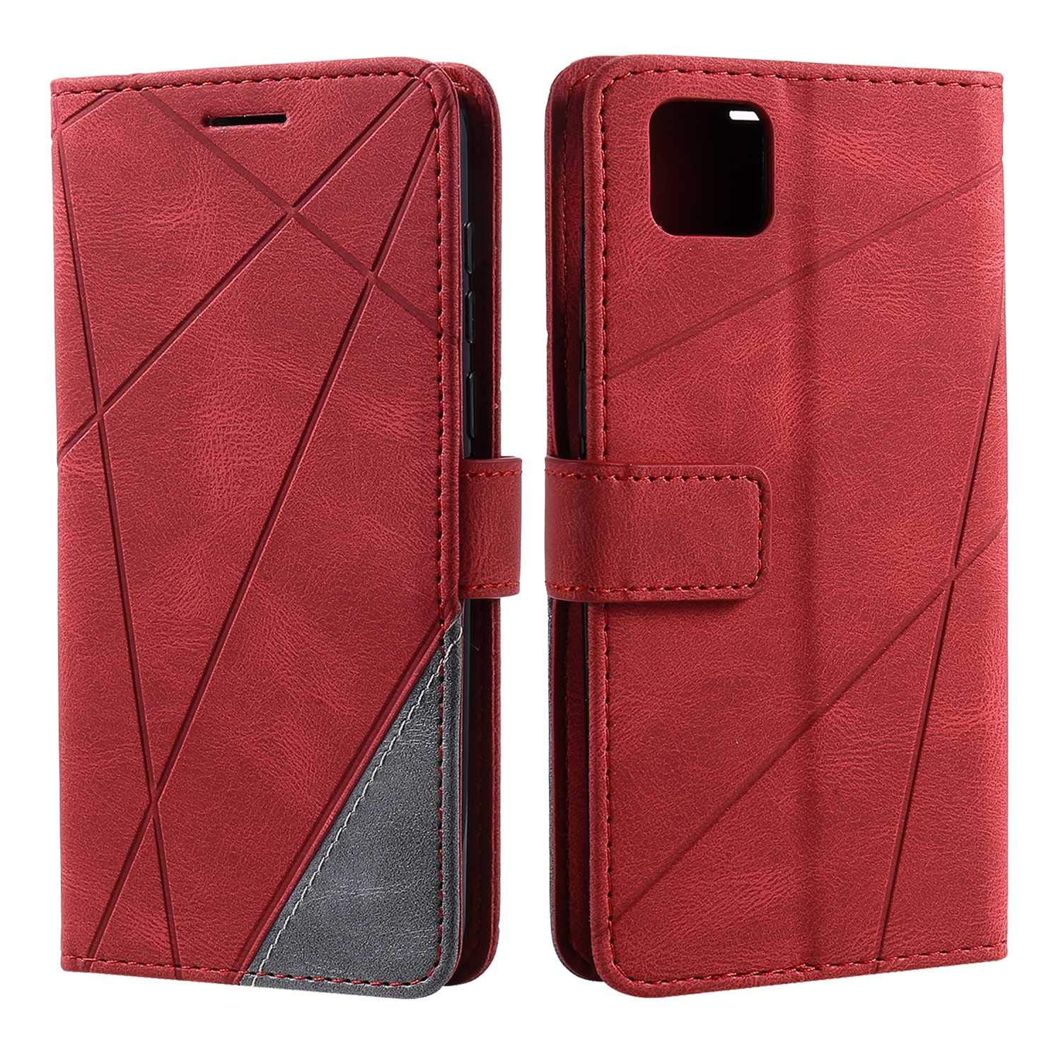 SONWO Case for Huawei Y5P Case, Premium Leather Flip Wallet Case Magnetic Closure Card Slots Kickstand Phone Case for Huawei Y5P, Red