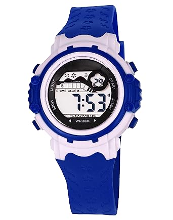 TIME UP Digital Star Dial & Flower Design Strap Alarm Multifuctions Sports Watch For Kids