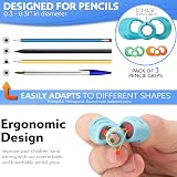 Stylo 3 x Pencil Grips for Kids Left/Right Handed Multi-Color Pack view 2