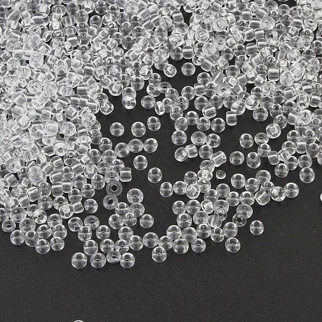 3300 x 3 mm Glass Seed Beads 8/0 Clear Glass Seed Beads 14 Colours to Choose from (White)