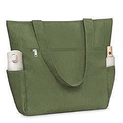 Buringer Corduroy Tote Bag for Women Large Shoulder