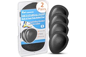 Cushwork Metatarsal Pads for Women Men, 2 Pairs Ball of Foot Cushions All Day Pain Relief for Metatarsalgia, Morton's Neuroma, 1/3 Inch Thick Foot Pads-L