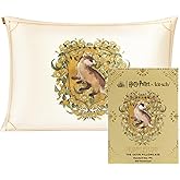 Kitsch x Harry Potter Hufflepuff Satin Pillowcase with Zipper – Double-Sided Crest Design – Better Than Silk Pillowcase – Perfect for Kids Rooms & Toddler Bed Time Pillow Case –Queen/Standard 19x26