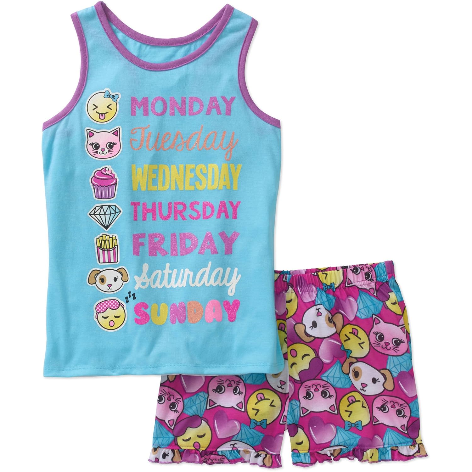 Girls Sleep Tank and Shorts Set Clothing