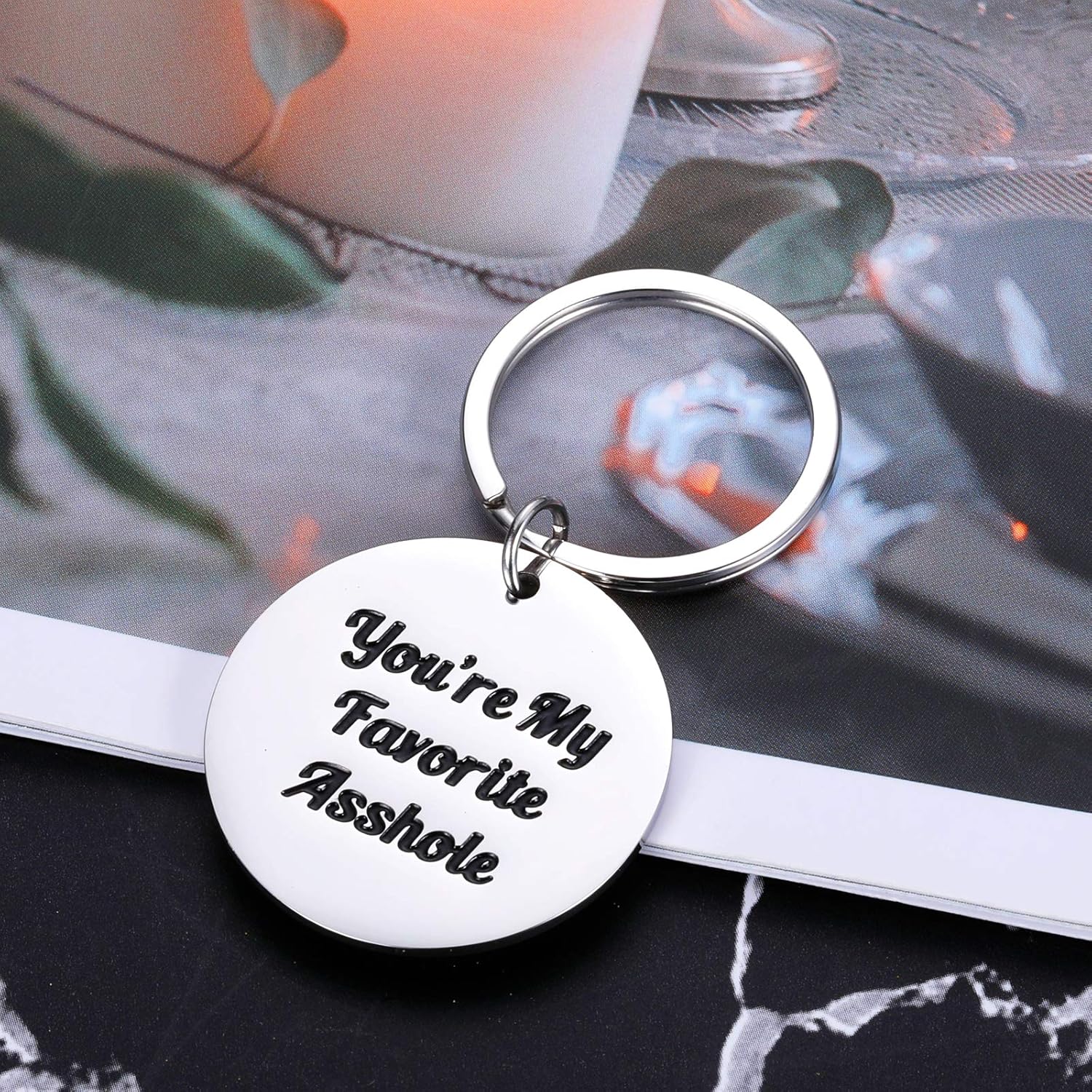 Funny Gifts Men Keychain Husband Boyfriend Present You’re My Favorite Asshole Keyring for Anniversary Valentines Wedding Birthday Christmas Thanksgivings BF Hubby Jewelry at  Men’s Clothing store
